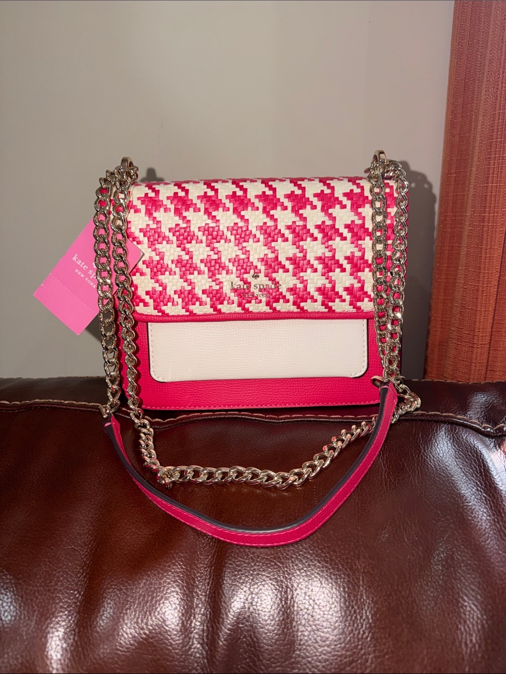 ‼️NEW Kate Spade Pink Leather Remi Flap Shoulder Bag Crossbody Bag
